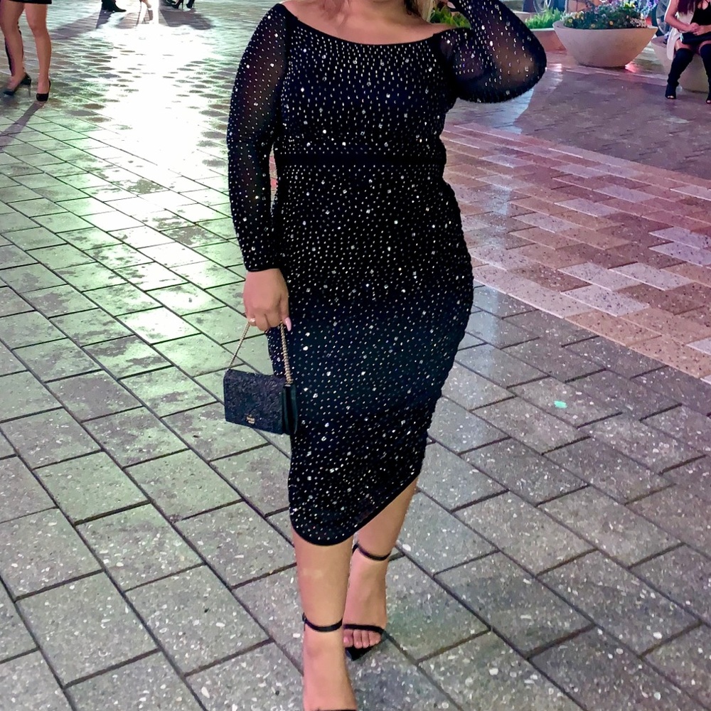 Black midi dress